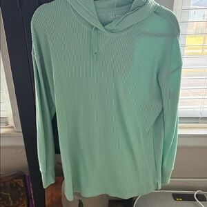 L.L. Bean Light Green Waffle Knit Pullover